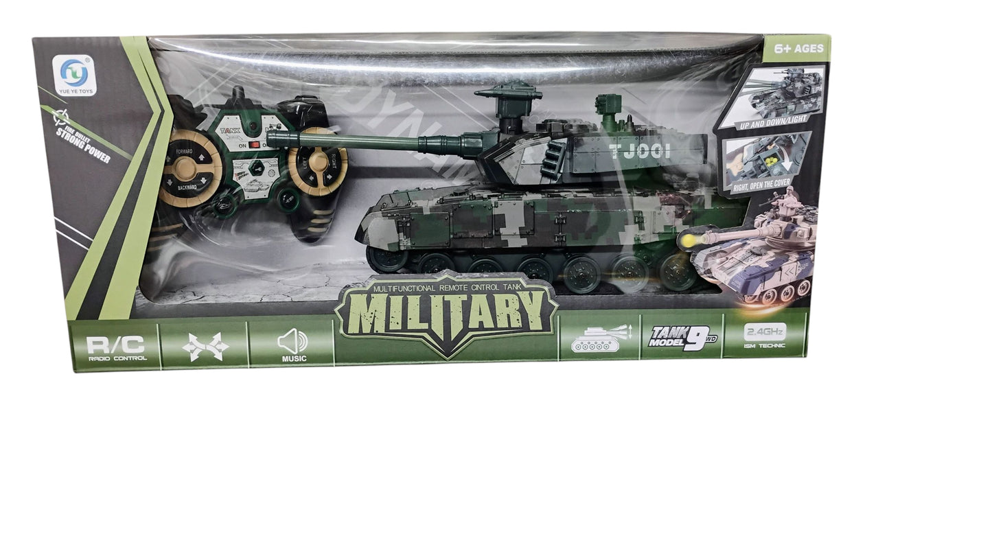 RC CZOŁG WOJSKOWY 2.4GHz 33cm OBRACANA LUFA GUMOWE GĄSIENICE AMUNICJA E2594/ E2599EMAJ