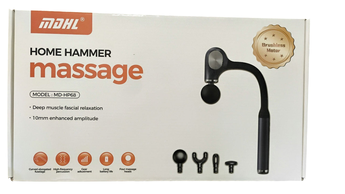 MASAŻER PISTOLETOWY MDHL MASAŻ MIĘŚNI 5 PRĘDKOŚCI 4 GŁOWICE E2570 EMAJ