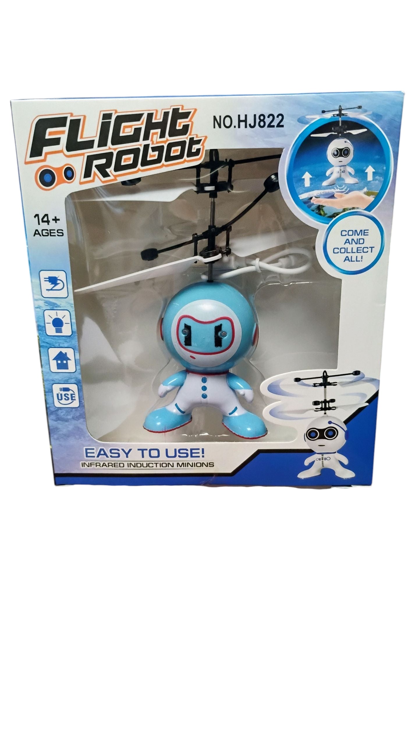 ROBOT LATAJĄCY KOSMONAUTA INDUKCYJNY 13cm STEROWANY DŁONIĄ E2054 EMAJ