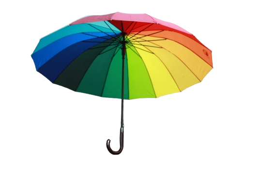 PARASOL WIELKI TĘCZOWY ŚR120CM KOLOROWY 16ROZPORNIKÓW E1917 EMAJ