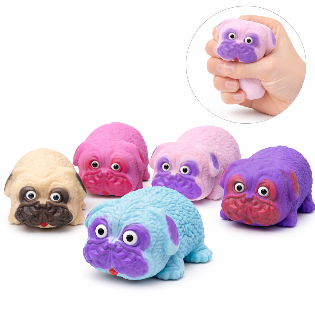 GNIOTEK BULDOG ANTYSTRESOWY PIES Z PIASKIEM SENSORYCZNY SQUISHY E1253 EMAJ
