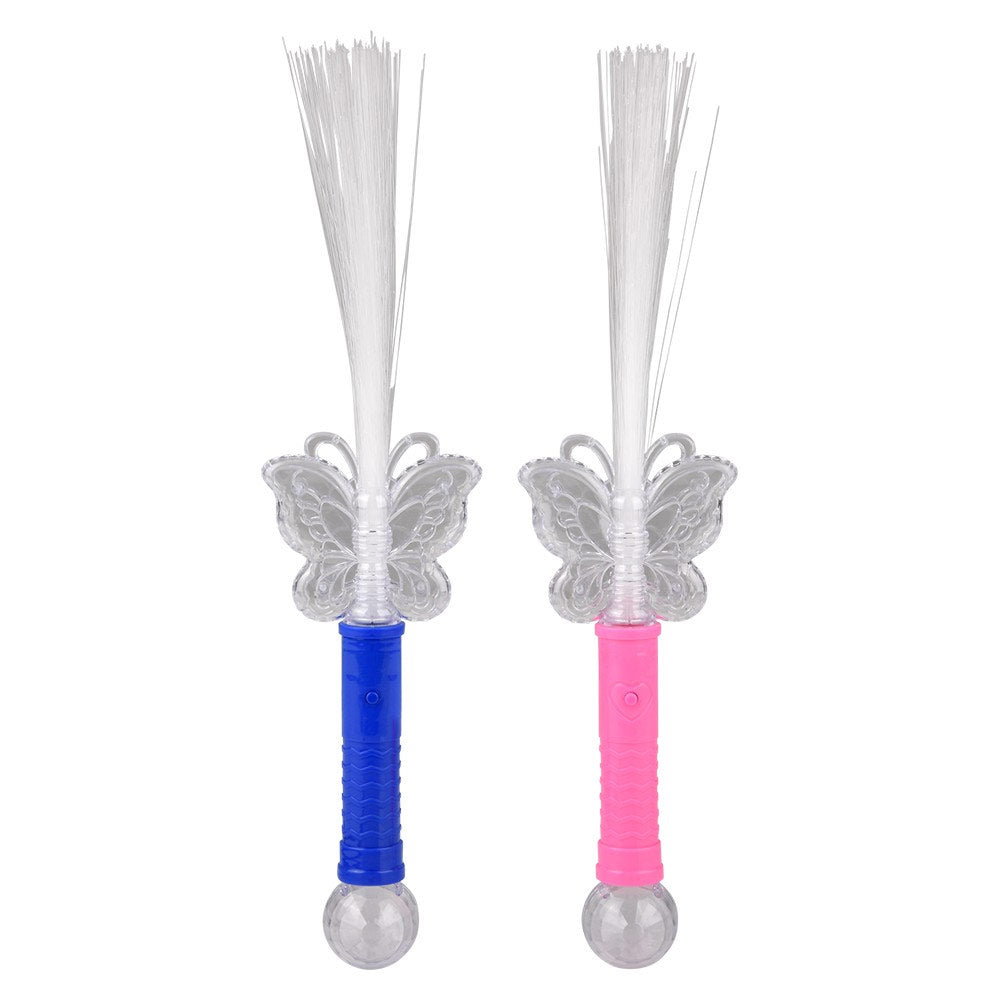 MAGICZNA RÓŻDŻKA LED MOTYLEK  ŚWIECĄCA ZABAWKA 2 KOLORY KULA DISCO 40CM E2091 EMAJ