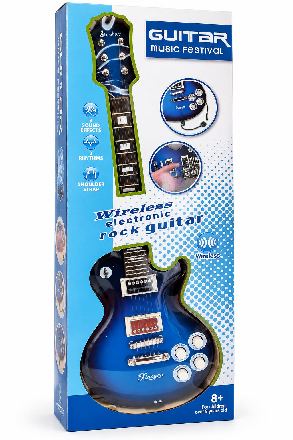 DUŻA GITARA ELEKTRONICZNA DLA DZIECI 69CM BLUETOOTH MIKROFON E2811 EMAJ