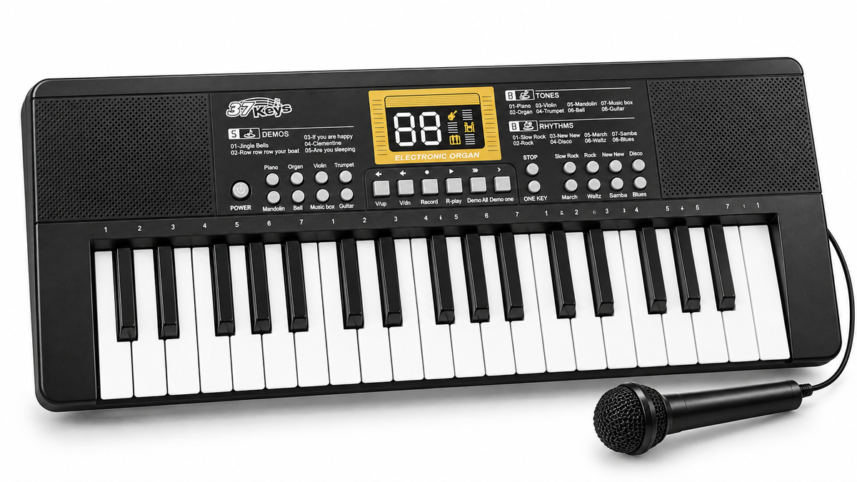 KEYBOARD DLA DZIECI 37 KLAWISZY ZABAWKA PIANINKO MIKROFON USB E2803 EMAJ