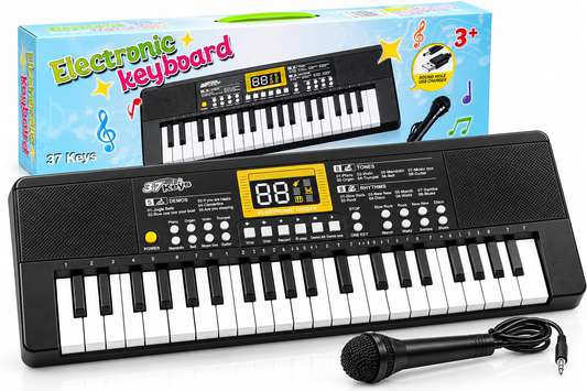KEYBOARD DLA DZIECI 37 KLAWISZY ZABAWKA PIANINKO MIKROFON USB E2803 EMAJ