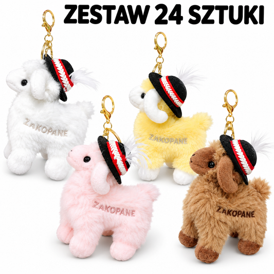 BRELOK PLUSZOWA OWIECZKA W GÓRALSKIM KAPELUSZU ZESTAW 24 SZTUKI  ZAKOPANE E2720-K EMAJ