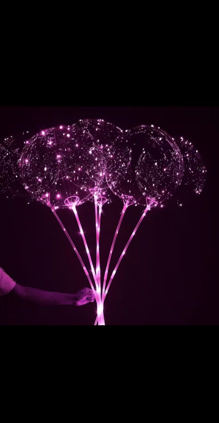 BALON LED ZESTAW 50SZT GRANATOWY RÓŻOWY CZERWONY ZIELONY ŚWIECĄCE NEWDESIGN 5M PRZEWÓD W JEDNYM KOLORZE BALON E1289