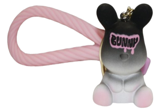 BRELOK KRÓLIK BUNNY IMITACJA GIPSOWEJ FORMY ZŁOTE ZAPIĘCIA 5CM E1887 EMAJ