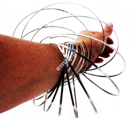 SPRĘŻYNA BRANSOLETKA PRZEPLATANE KOŁA METAL E0678  EMAJ