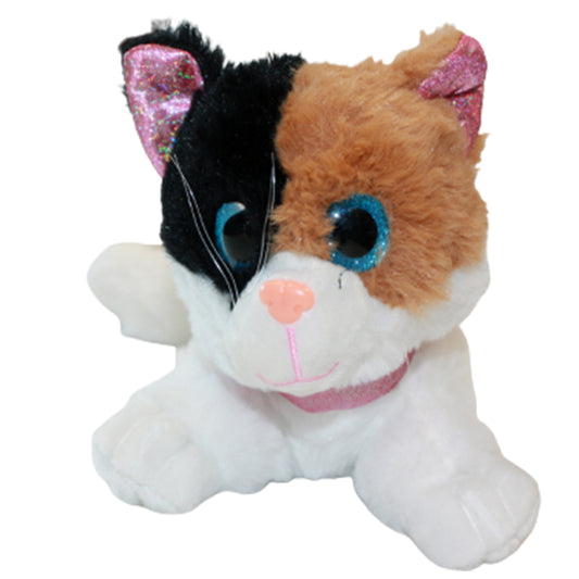 KOT MASKOTKA BROKATOWE OCZY KOTEK 17CM E1328 EMAJ